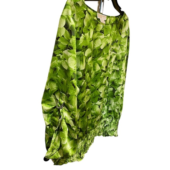 Michael Kors Green Leaf Print Top‎ 2X - Picture 3 of 6